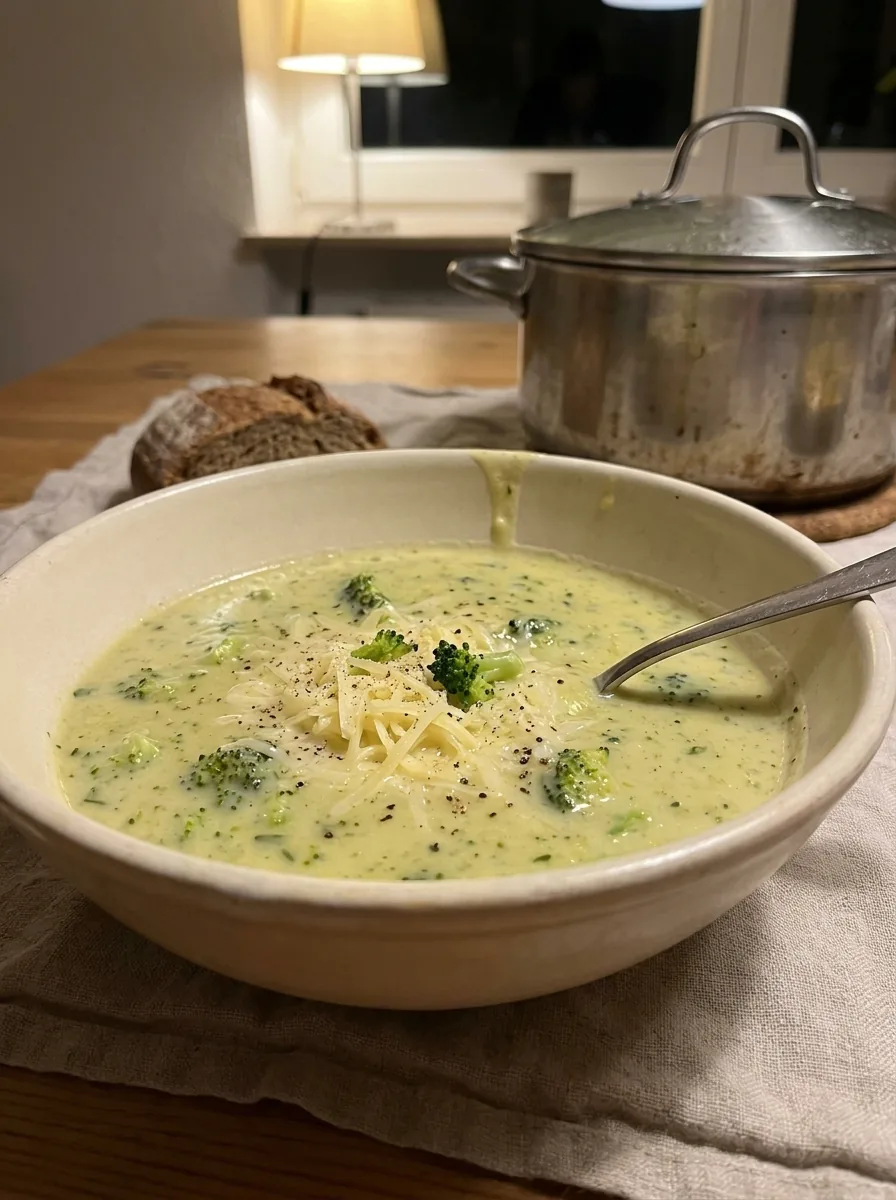 Illustrative cremige Brokkoli-Käse-Suppe in einer Schale