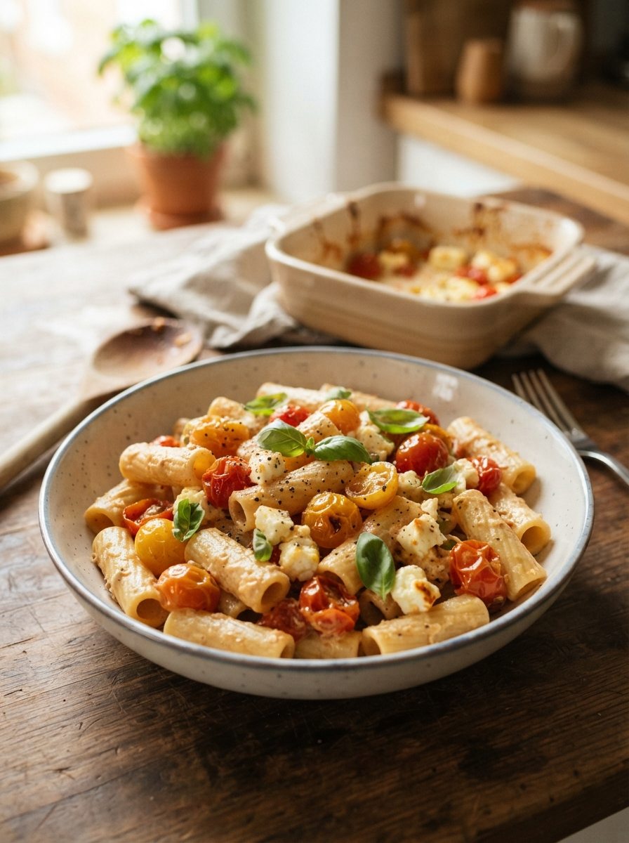 Cremige Pasta mit Feta und Tomaten aus dem Airfryer