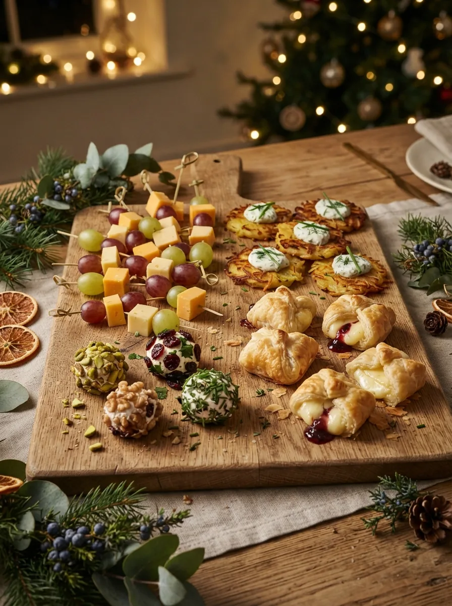 Illustrative Auswahl an kalten Weihnachts-Häppchen