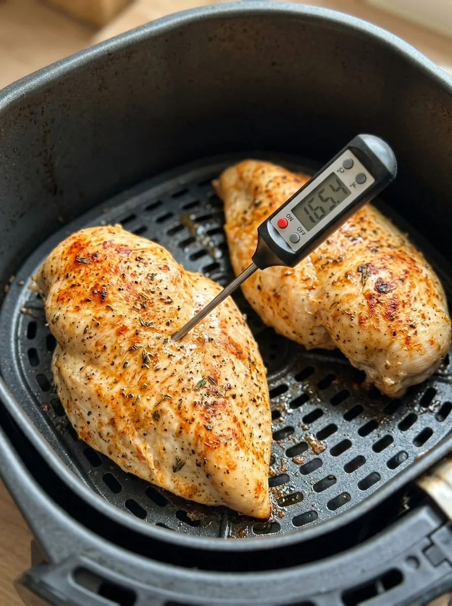 Illustrative goldbraune Hähnchenbrust aus dem Airfryer