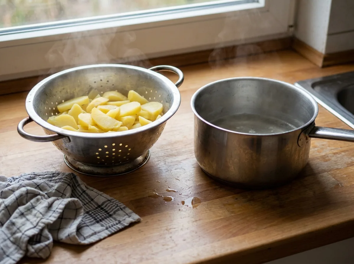 KI-generiertes Bild von vorgegarten Kartoffelscheiben