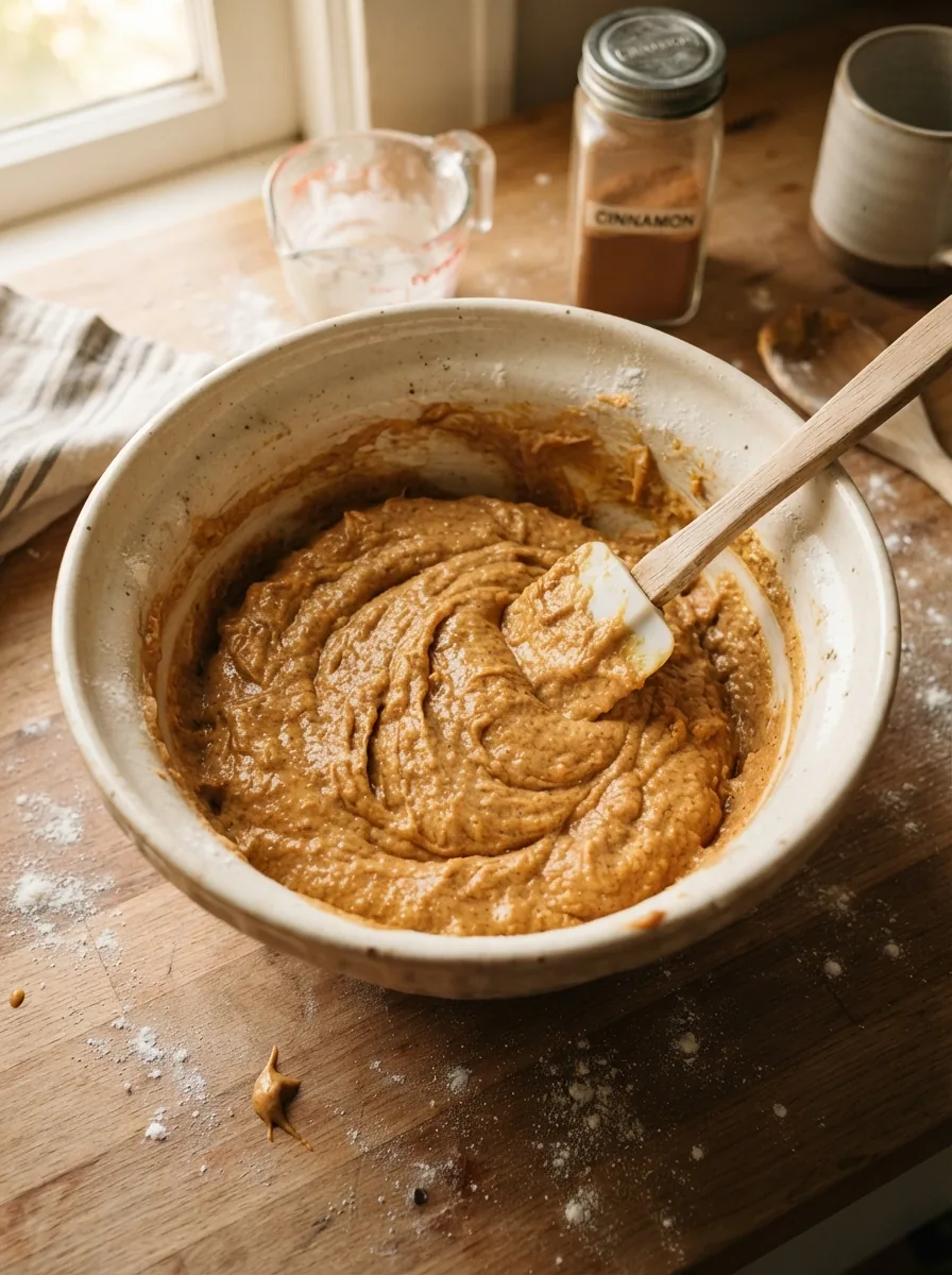 Illustrativer Kürbiskuchenteig auf einem Backblech