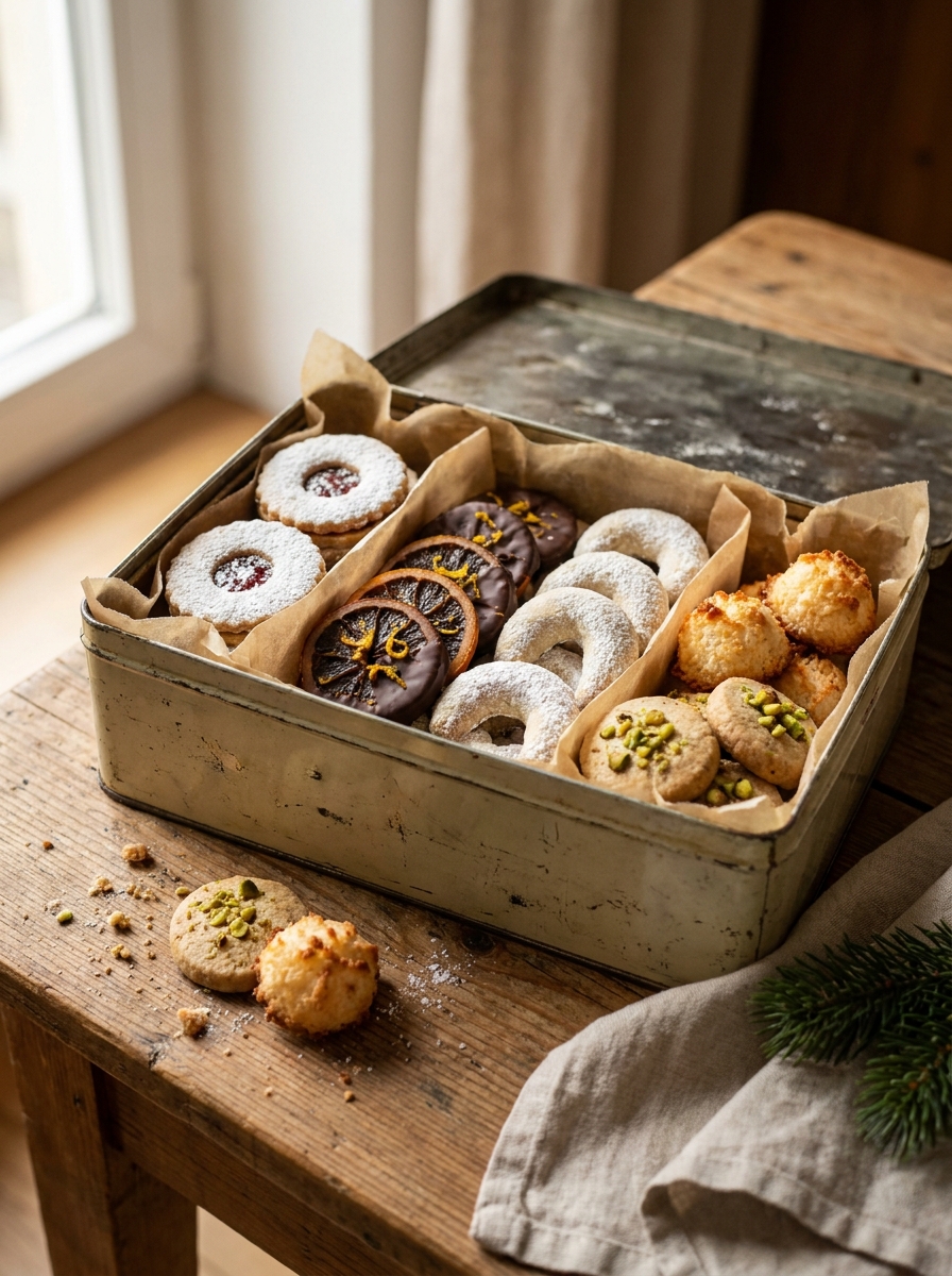 Weihnachtskekse in einer Dose zum Verschenken