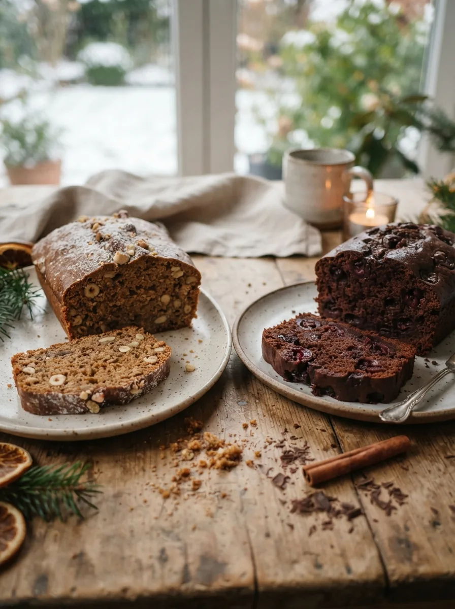 Lebkuchen- und Kirsch-Schoko-Kuchen