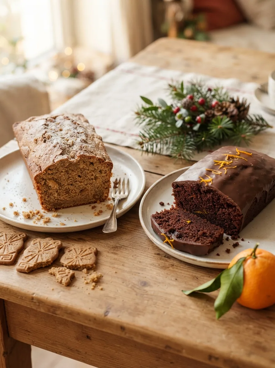 Spekulatius- und Schoko-Orangen-Kuchen